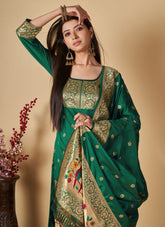 Absolute Looking Salwar Suit in Green Colour